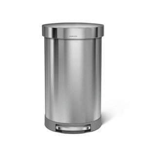 Kosz na śmieci 45L pedałowy, półokrągły - stal FPP / simplehuman