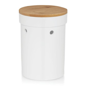 Ceramiczny Kela Salena pojemnik na cebulę z bambusową pokrywą, śred. 13,5 x