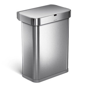 Kosz na śmieci 58L LINER POCKET stal matowa - sensor / simplehuman