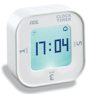 Minutnik elektroniczny ADE, do 99 min. 59 sek, 6,5 x 3 x 6,5 cm, biały