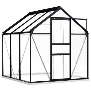Szklarnia z ramą, antracytowa, aluminium, 3,61 m²