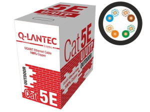 Q-LANTEC Kabel UTP kat.5e zewnętrzny suchy (100% CU - miedź) opak. 305m
