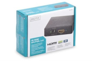 Digitus Rozdzielacz/Splitter HDMI 2-portowy, 4K 30Hz UHD 3D, HDCP 1.3, audi