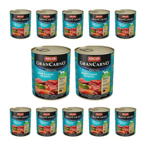 Pakiet Animonda GranCarno Original Wołowina, Łosoś, Szpinak 12 x 800 g