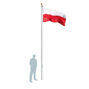 Solidny Maszt Flagowy Ogrodowy 6,2m Flaga Polska