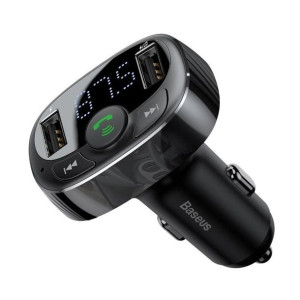 Transmiter FM Baseus T typed Bluetooth 2xUSB microSD Black