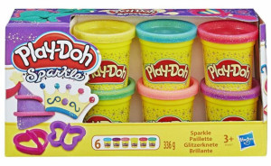 Play-Doh Sparkle Ciastolina z Brokatem 6 tub A5417