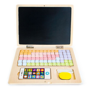 Drewniany Laptop Edukacyjny Tablica Magnetyczna Ecotoys
