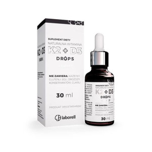Laborell Naturalna Witamina K2 MK-7 z natto + D3 w kroplach 30ml - suplemen