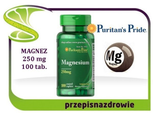 Puritan's Pride Magnez 250 mg 100 tabletek - suplement diety