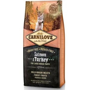 Brit Carnilove Salmon & Turkey Łosoś Indyk Bezzbożowa Large Breed Puppies 1