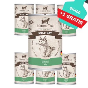 Natural Trail Wild Cat Dziczyzna Bezzbożowa Karma Dla Kota 6 x 400 g + 1 gr