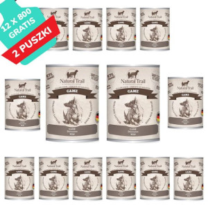 Natural Trail Dziczyzna Bezzbożowa 12 x 800 g + 2 gratis