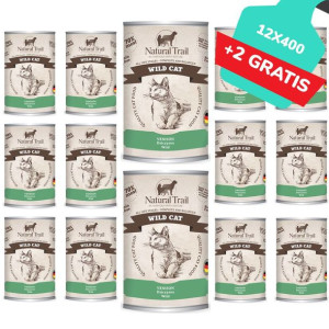 Natural Trail Wild Cat Dziczyzna Bezzbożowa Karma Dla Kota 12 x 400 g + 2 g