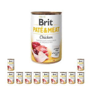 Pakiet Brit Pate & Meat Chicken Kurczak Mokra Karma Dla Psa 12 x 400 g