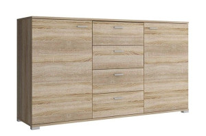 Komoda 150 szuflady + szafka sonoma / biała