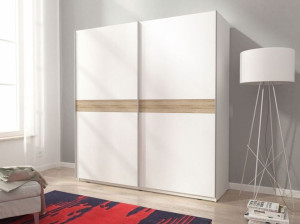 Szafa przesuwna MIKA VI 150cm biały + ryfel sonoma