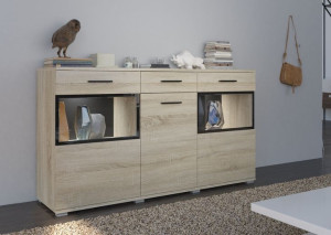 Komoda BLUE 154 cm dąb sonoma - opcja led