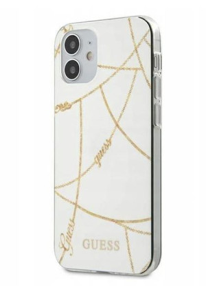 Guess Chain Gold Iphone 12 Mini - White