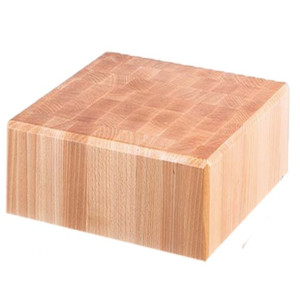 Kloc masarski drewniany 400x500x850 mm na podstawie ze stali nierdzewnej ST