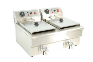 Frytownica elektryczna podwójna  2x10l z kranikiem spustowym COOKPRO 750020