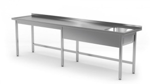Stół ze zlewem bez półki - komora po prawej stronie 2200 x 700 x 850 mm POL