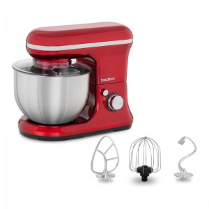 Robot kuchenny planetarny - czerwony - 1200 W - 5 l miska BREDECO 10080046