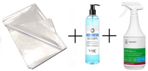 Peleryny foliowe fryzjerskie + Izosol + Velox Spray