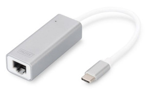 Digitus Karta sieciowa przewodowa USB 3.0 Typ C do Gigabit Ethernet 10/100/