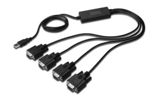 Digitus Konwerter/Adapter USB 2.0 do 4x RS232 (DB9) z kablem USB A M/Ż dł.
