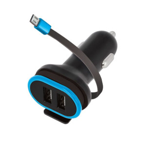 Forever ładowarka samochodowa CC-02 2xUSB 3A z kablem microUSB 0,2 m