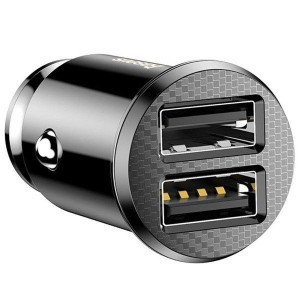 Ładowarka samochodowa Baseus Grain 2x USB 5V 3.1A (czarna)