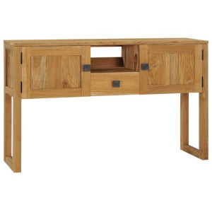 Stolik konsolowy, 120 x 32 x 75 cm, lite drewno tekowe