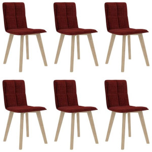 Krzesła stołowe, 6 szt., winna czerwień