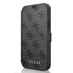 Etui Guess GUFLBKSP12M4GG Apple iPhone 12/12 Pro szary/grey book 4G Charms