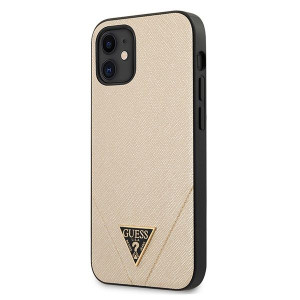 Etui Guess GUHCP12SVSATMLLG Apple iPhone 12 mini złoty/light gold hardcase