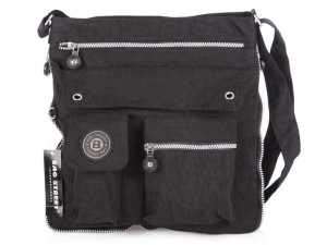 Materiałowa lekka torebka Bag Street z zamkami do poszerzania czarna