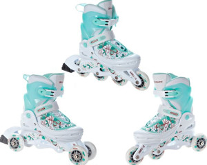 Rolki Wrotki 3w1 RAVEN Laguna White/Mint 30-33
