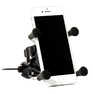 Uchwyt na telefon motocyklowy lusterko gniazdo USB