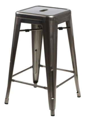 Stołek barowy Paris 66cm metaliczny inspirowany Tolix
