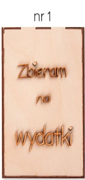 Drewniana Skarbonka wz. 1 Zbieram na wydatki Decor