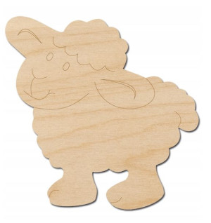 Drewniane zwierzęta podkładka 10x10cm Owca Decor