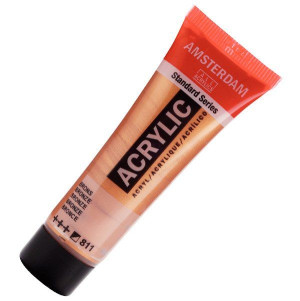 Farba akrylowa Talens Amsterdam 20 ml - 811, bronze, brązowa