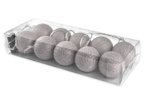 Cotton balls - świecące kule - 10szt - CB2 Gray, szary