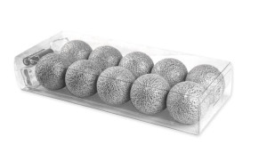 Cotton balls - świecące kule - 10szt - CB3 Silver, srebrny