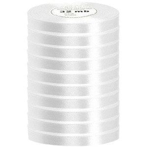 Wstążka satynowa biała 12mm - 32mb - 10szt
