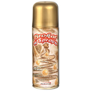 Brokat ozdobny w sprayu 250ml Aliga złoty