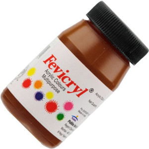 Farba akrylowa 50 ml do tkanin i drewna Fevicryl - 01 Burnt sienna - brązow