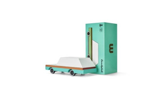 Candylab Drewniany Samochód Teal Wagon