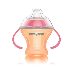BabyOno Kubek miękki ustnik 180ml 1456 pomarańcz